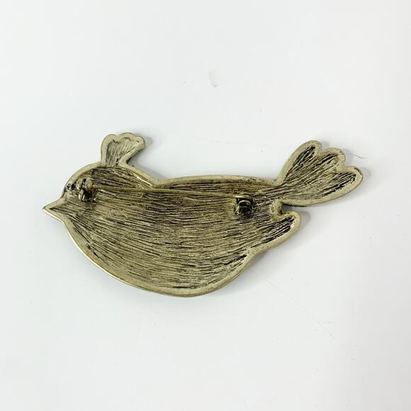 Vintage Bird Brooch Large Multi-colored Enamel Pin 3.5" - Picture 2 of 7